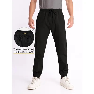 Jet Black Cargo Mens Jogger Pants