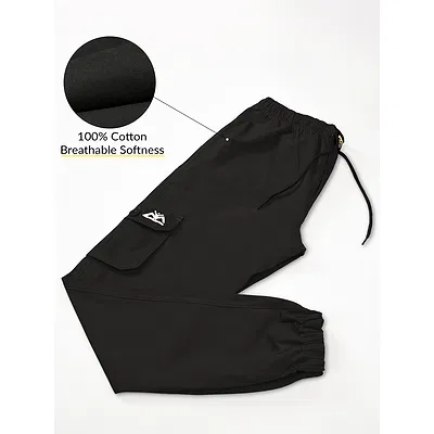 Jet Black Cargo Mens Jogger Pants