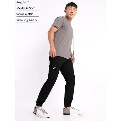 Jet Black Cargo Mens Jogger Pants