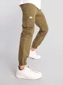 Khaki Brown Cotton Cargo Joggers
