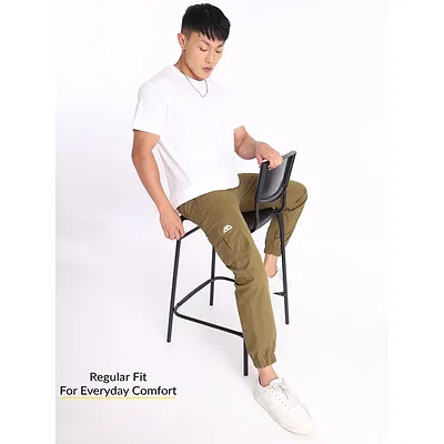 Khaki Brown Cargo Mens Jogger Pants