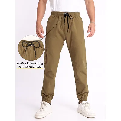 Khaki Brown Cargo Mens Jogger Pants