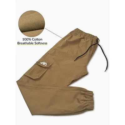 Khaki Brown Cargo Mens Jogger Pants