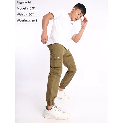 Khaki Brown Cargo Mens Jogger Pants