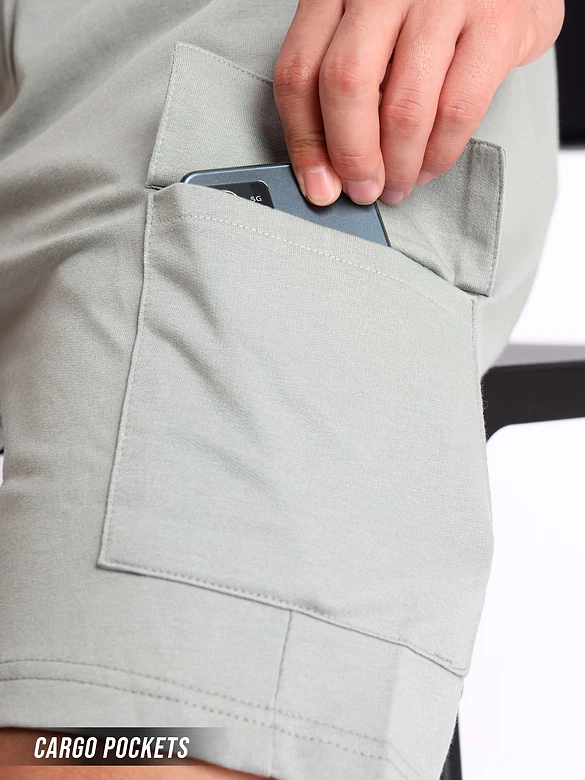 Light Grey Knitted Shorts for Men