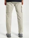 Pale Grey Solid Cargo Pants for Men