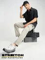 Pale Grey Solid Cargo Pants for Men