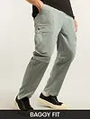 branded baggy cargo pants, 