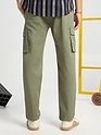 Pale Olive Solid Cargo Pants for Men