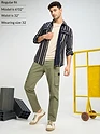 Pale Olive Solid Cargo Pants for Men