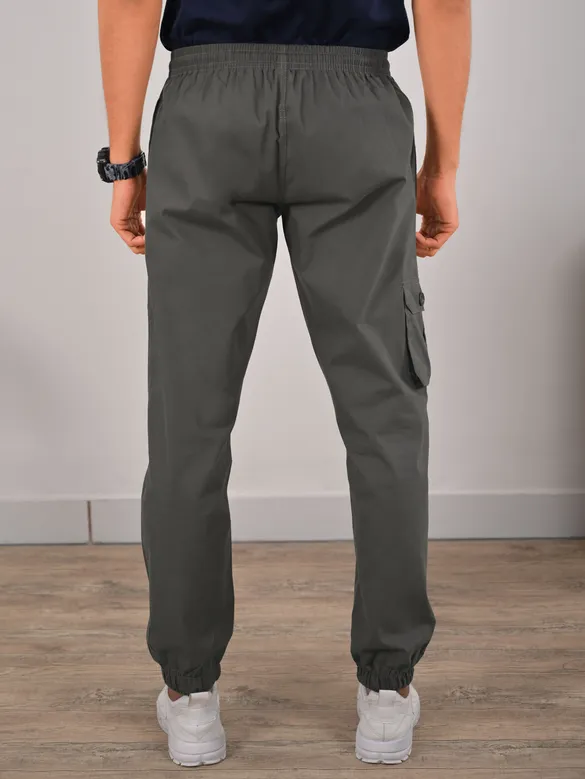 Metal Grey Cargo Men Jogger Pants