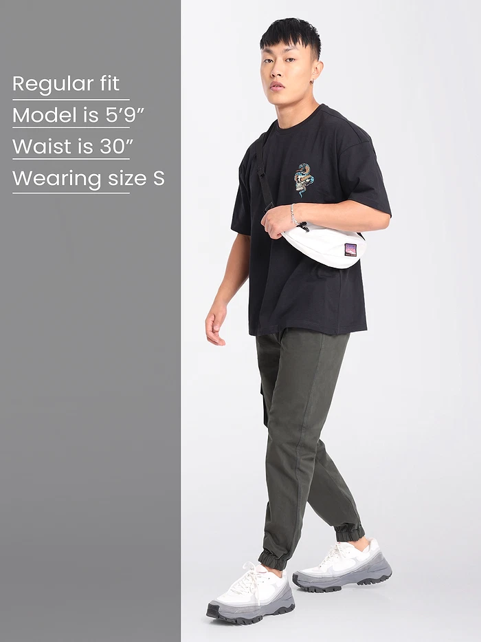 Metal Grey Cotton Cargo Joggers