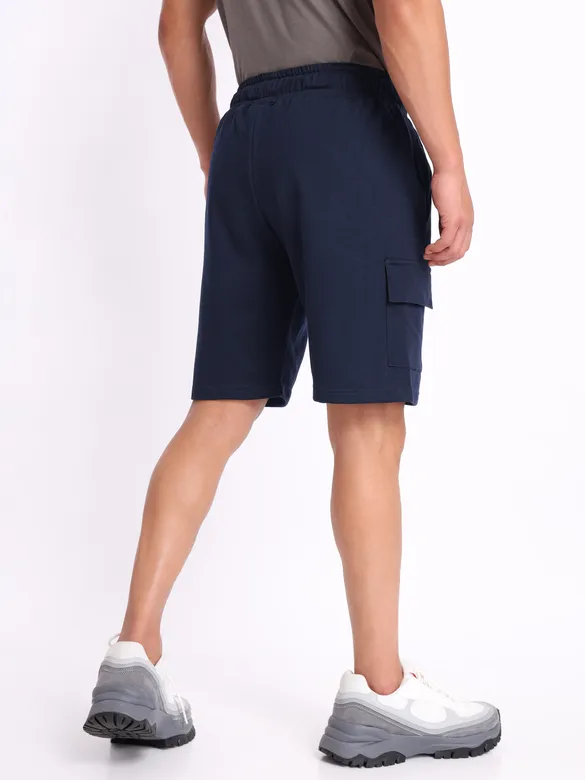 Midnight Blue Knitted Shorts for Men