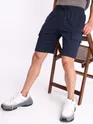 Midnight Blue Knitted Shorts for Men