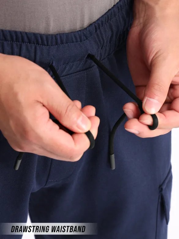 Midnight Blue Knitted Shorts for Men