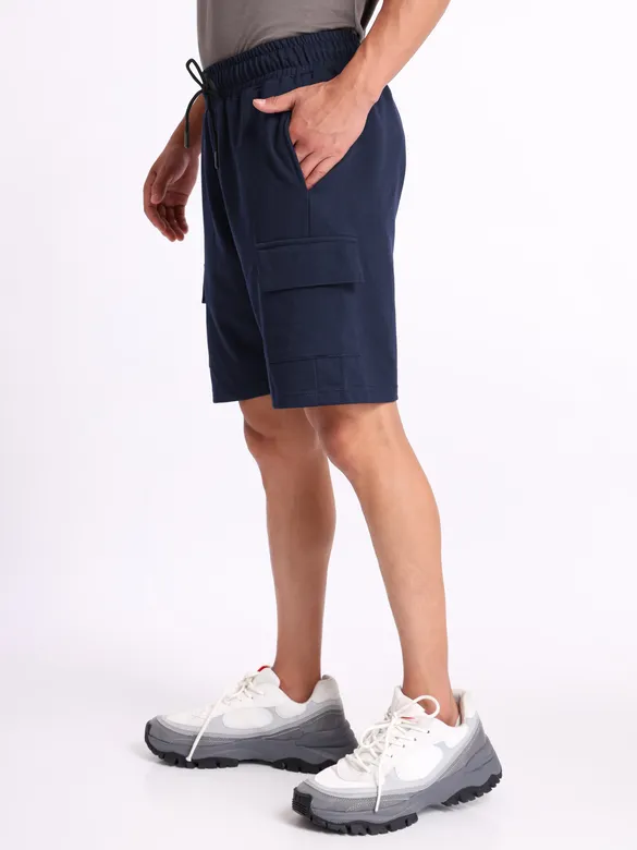 Midnight Blue Knitted Shorts for Men
