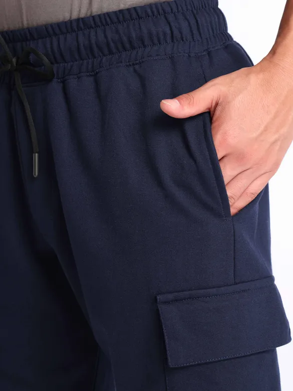 Midnight Blue Knitted Shorts for Men