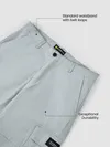 Mist Grey Solid Cargo Pants For Men