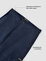 Dark Space Blue Solid Cargo Pants for Men