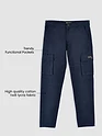 Dark Space Blue Solid Cargo Pants for Men