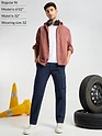 Dark Space Blue Solid Cargo Pants for Men