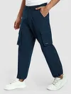 Navy Blue Statement Cargo Pants