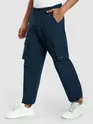 Navy Blue Statement Cargo Pants