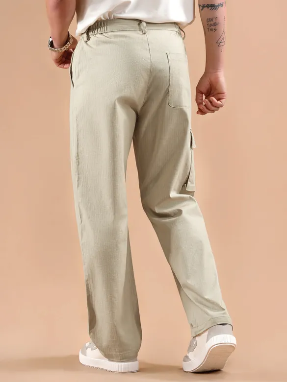 Off White Striped Side Elasticated Cargo Trousers