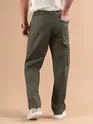 Olive Striped Side Elasticated Cargo Trousers