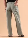 Pale Grey Striped Patch Pocket Cargo Trousers