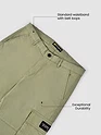 Pale Olive Solid Cargo Pants for Men