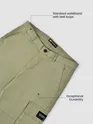 Pale Olive Solid Cargo Pants for Men