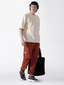 Rust Brown Cotton Cargo Joggers