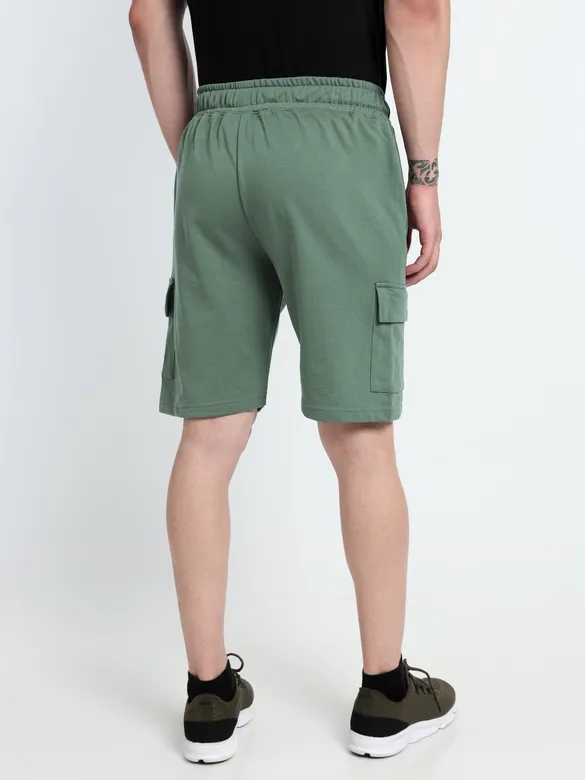 Sage Green Knitted Shorts for Men