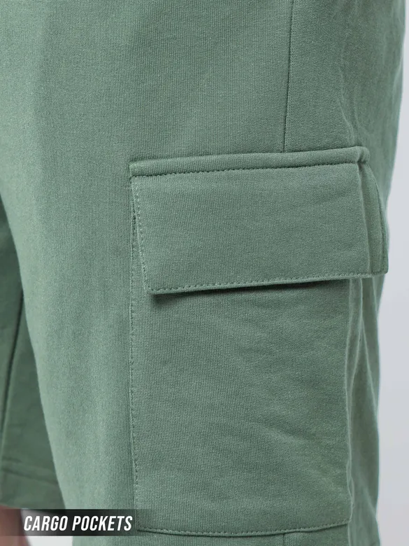 Sage Green Knitted Shorts for Men