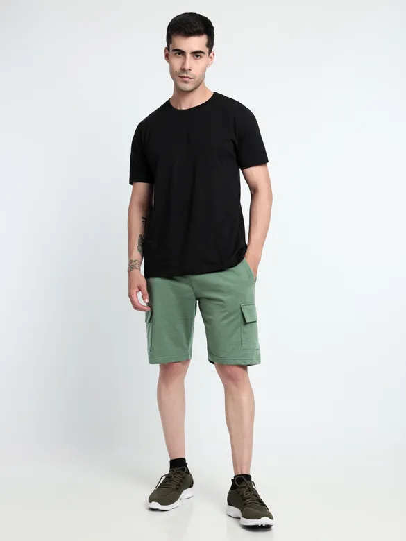 Sage Green Knitted Shorts for Men
