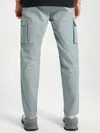 Mist Grey Solid Cargo Pants For Men
