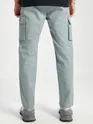 Mist Grey Solid Cargo Pants For Men