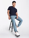 Smoky Blue Cotton Cargo Joggers