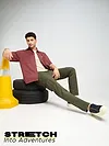 Crocodile Green Solid Cargo Pants for Men
