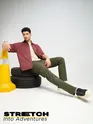 Crocodile Green Solid Cargo Pants for Men