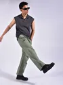 Tea Green Slant Pocket Cargo Pants