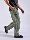 Tea Green Slant Pocket Cargo Pants