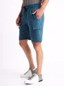 Teal Blue Knitted Shorts for Men