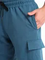 Teal Blue Knitted Shorts for Men