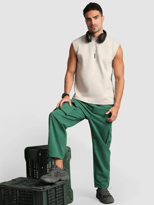 Tropical Green Statement Cargo Pants