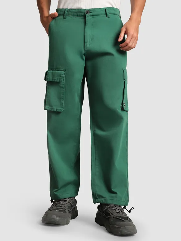 Tropical Green Statement Cargo Pants