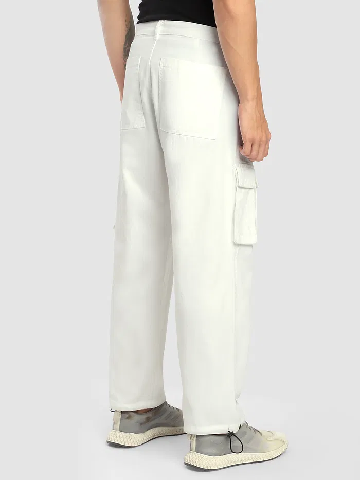 White Statement Cargo Pants