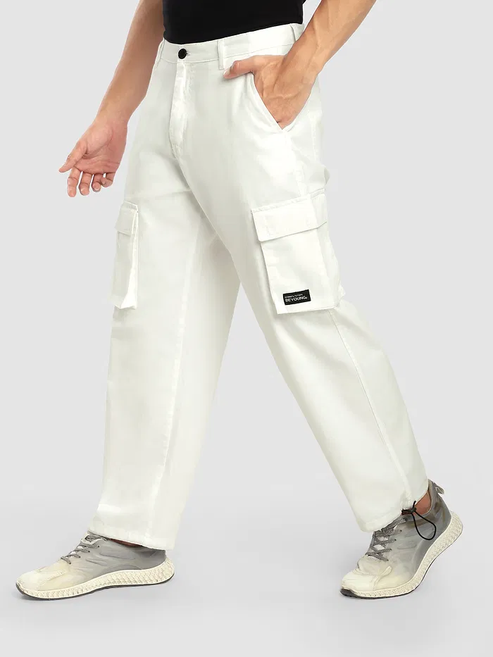 White Statement Cargo Pants