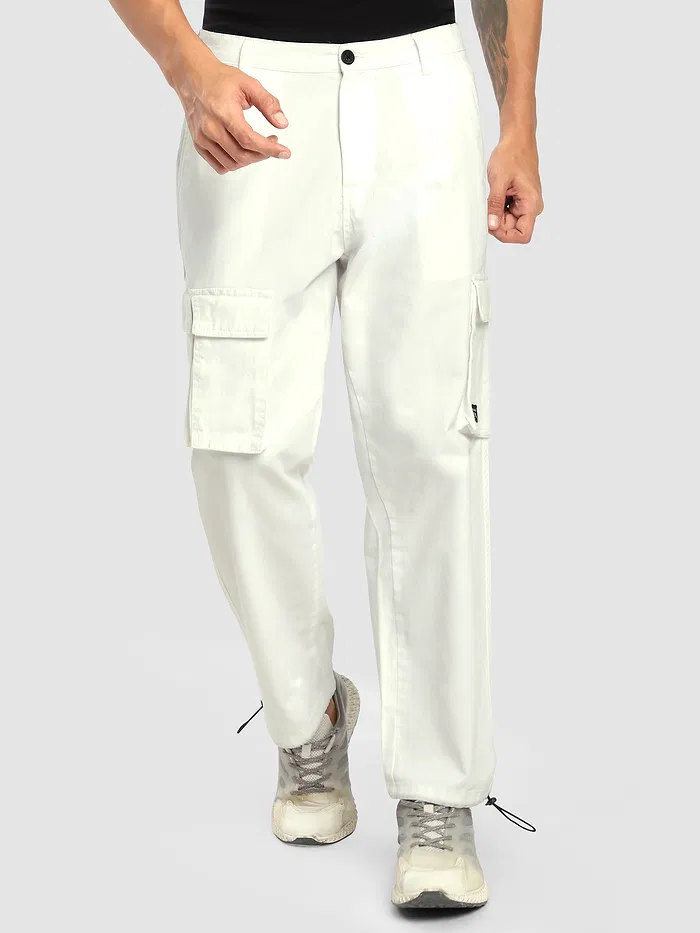 White Statement Cargo Pants